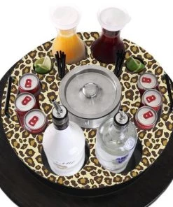 Buy 😉 Bars CHOOSE YOUR PATTERN - 18 Inch Bottle VIP Service Tray - Made Of Wood 👍 -Outlet Bars Store 18 inch plastic bottle service tray dye sub holds 2 bottles leopard view 800x