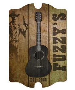 Promo ✔️ Bars Country Theme - 3D Wooden Guitar Tavern Sign 🤩