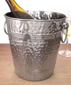 Best Pirce 💯 Bars Stainless Steel 🔨 Hammered Ice Bucket And Stand (Sold Separately) ⌛ -Outlet Bars Store 8qt hammered bucket main1 800x