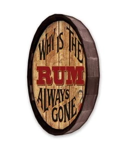 Top 10 🛒 Bars Barrel Top Tavern Sign - Why Is The Rum Always Gone 😍 -Outlet Bars Store BarrelTop SideAngledView BT KC BARR SIGN RUNGONE 800x