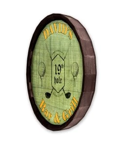 Top 10 ✨ Bars CUSTOM Golf Barrel Top Tavern Sign - 19th Hole 🤩 8 Top 10 ✨ Bars CUSTOM Golf Barrel Top Tavern Sign - 19th Hole 🤩 -Outlet Bars Store BarrelTop SideAngledView LG BT KC BARR SIGN 19TH 800x
