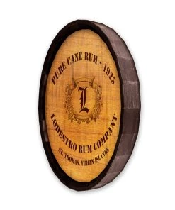 Top 10 🤩 Bars Custom Barrel Top Tavern Sign - Cane Rum 🤩 -Outlet Bars Store BarrelTop SideAngledView LG BT KC BARR SIGN PCR 800x
