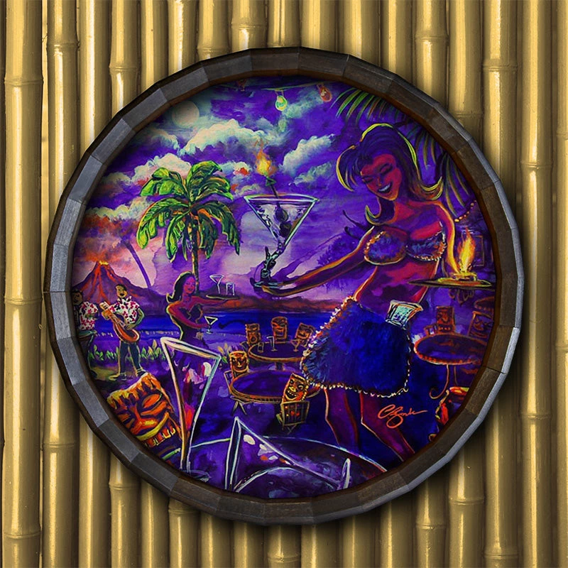 Top 10 🤩 Bars Wood Barrel Top Sign/Clock -Tiki Drink ✔️ 4 Top 10 🤩 Bars Wood Barrel Top Sign/Clock -Tiki Drink ✔️ - Image 2