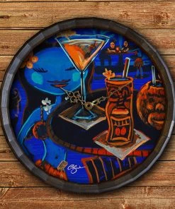 Wholesale 🥰 Bars Wood Barrel Top Sign/Clock - Blue Hula 🧨 10 Wholesale 🥰 Bars Wood Barrel Top Sign/Clock - Blue Hula 🧨 -Outlet Bars Store BarrelTop StraightFlatView BT KC BARR CB HULAwithClock 800x