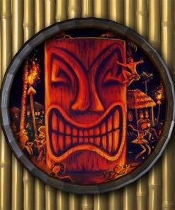 Deals 🧨 Bars Wood Barrel Top Sign/Clock - Midnight Sun 🧨 -Outlet Bars Store BarrelTop StraightFlatView BT KC BARR CB MSUN 800x