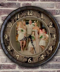 Cheapest 🥰 Bars CUSTOMIZE - Rustic Wooden Clock - Family Theme - Multiple Sizes 👍 -Outlet Bars Store BarrelTop StraightFlatView LG AYN CLOCK FAMILY 800x