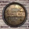 Brand new 🔥 Bars Custom Barrel Top “Man Cave, Scotch, Cigars, Solitude” Wall Clock 🌟