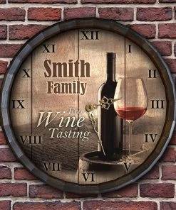 Brand new 🥰 Bars Whiskey Wood Barrel Top Clock – Free Wine Tasting 🔔 -Outlet Bars Store BarrelTop StraightFlatView LG BARR CLOCK FREE WINE 800x