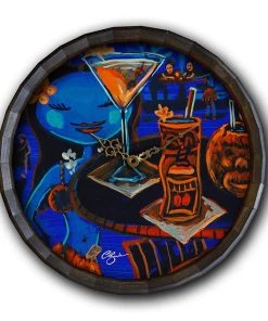 Wholesale 🥰 Bars Wood Barrel Top Sign/Clock - Blue Hula 🧨 9 Wholesale 🥰 Bars Wood Barrel Top Sign/Clock - Blue Hula 🧨 -Outlet Bars Store BarrelTop StraightFlatView 0003 BT KC BARR CB HULAwithClock 800x
