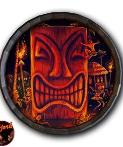 Deals 🧨 Bars Wood Barrel Top Sign/Clock - Midnight Sun 🧨