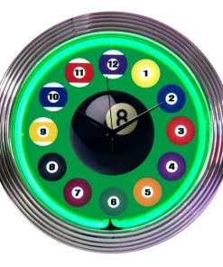 Cheapest ✨ Bars Billiard Ball Neon Clock - 15" Diameter 👍