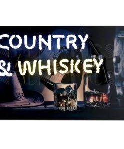 Coupon 🎉 Bars Country & Whiskey Neon Sign 🤩