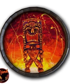 Wholesale 🥰 Bars Wood Barrel Top Sign/Clock - Tiki Hot Lava 🎉