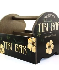 New ✔️ Bars CUSTOMIZABLE WOODEN CONDIMENT HOLDER - TIKI BAR 🧨