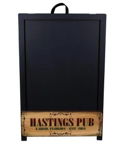Brand new ⭐ Bars "ADD YOUR NAME" A-Frame Sidewalk Chalkboard Sign – Double Sided - Wood Finish Options - Design 1 🛒 -Outlet Bars Store a frame sign with nat ayn board front 800x
