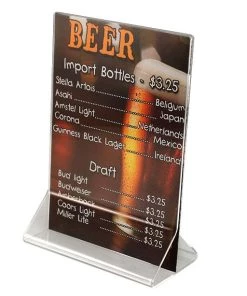 Best Pirce 🤩 Bars 4" X 6" Acrylic Tabletop Menu Card Holder 🔥 -Outlet Bars Store acrylic table card holder 4x6 1 800x