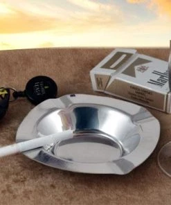 Cheap 😀 Bars Semi Square Stainless Steel Ashtray - 4.75 Inch ❤️