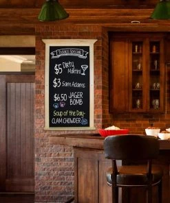 Discount 😍 Bars Wall Chalkboard With Crown Molding 🎁 -Outlet Bars Store bar wall mounted chalk board in frame 2 1 800x