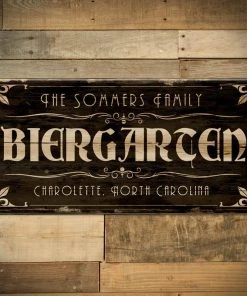 Outlet 🤩 Bars BIERGARTEN - CUSTOMIZABLE Large Vintage Wooden Bar Sign - 11 3/4" X 23 3/4" ⌛ -Outlet Bars Store biergarten large wood plank sign 5 800x
