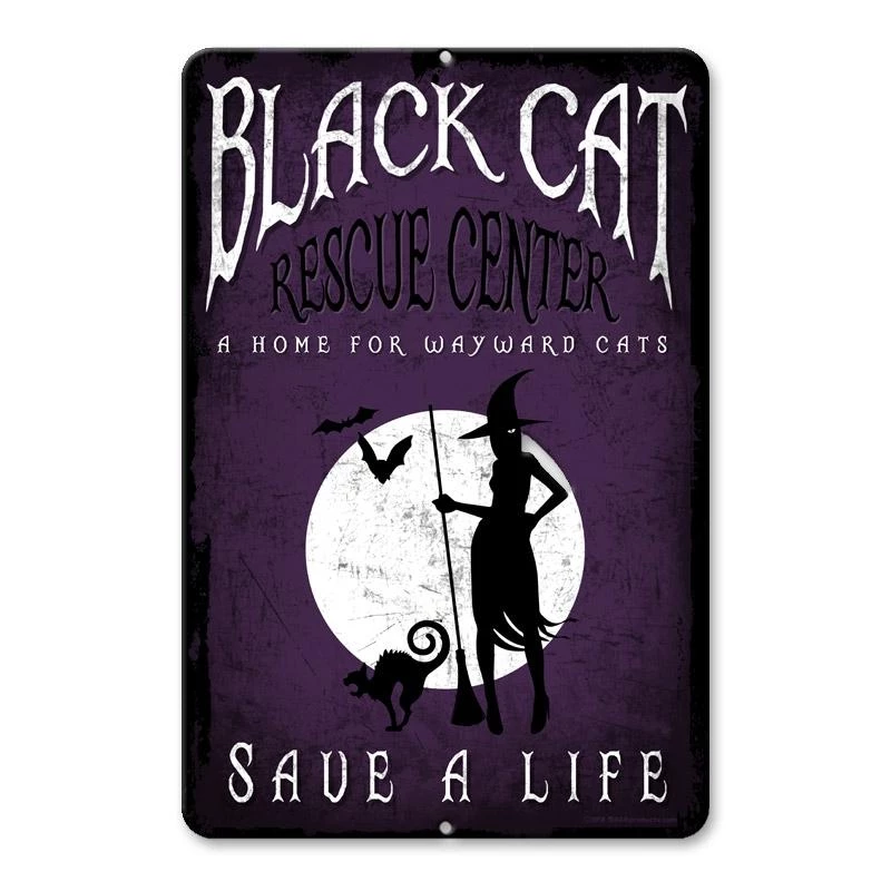 Deals π Bars Black Cat Rescue - π Halloween Metal Bar Sign - 12" X 18" π― 3 Deals π Bars Black Cat Rescue - π Halloween Metal Bar Sign - 12" X 18" π―