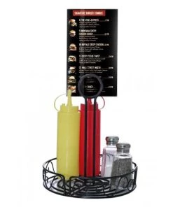 Best Pirce 🧨 Bars BarConic® Condiment Holder With Built In Merchandising Ring - Round 💯 -Outlet Bars Store black metal round condiment caddy 800 1 1 800x