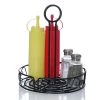 Best Pirce 🧨 Bars BarConic® Condiment Holder With Built In Merchandising Ring - Round 💯 -Outlet Bars Store black metal round condiment caddy 800 800x