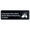 Coupon 🥰 Bars "Employees Must Wash Hands" Sign - 9" X 3" 🎁 -Outlet Bars Store blk plastic employees must wash hands sign 800x