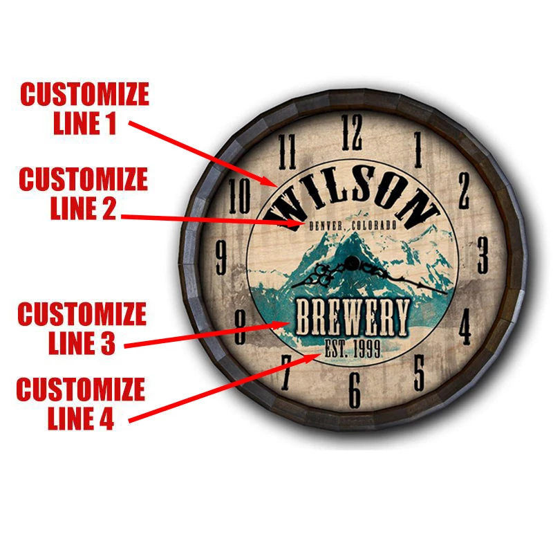 Best Pirce π Bars Brewery - Custom Wood Barrel Top Clock π 4 Best Pirce π Bars Brewery - Custom Wood Barrel Top Clock π - Image 2