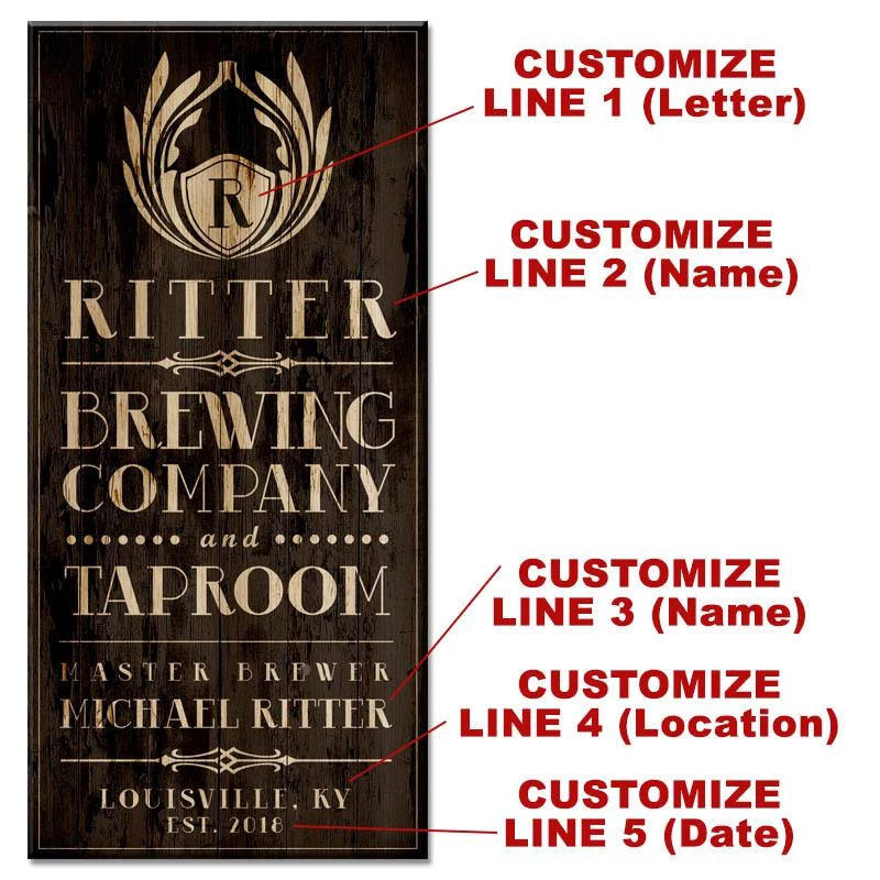 Hot Sale π Bars BREWING COMPANY - CUSTOMIZABLE Large Vintage Wooden Bar Sign - 11 3/4" X 23 3/4" β 4 Hot Sale π Bars BREWING COMPANY - CUSTOMIZABLE Large Vintage Wooden Bar Sign - 11 3/4" X 23 3/4" β - Image 2