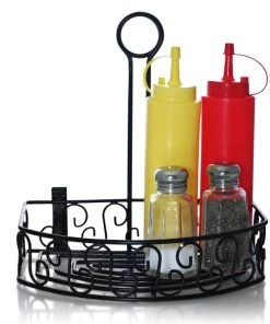 Wholesale 🎉 Bars BarConic® Condiment Holder With Built In Merchandising Ring - Black Straight Back ✨