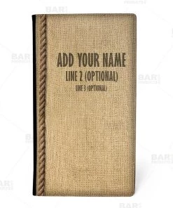 Flash Sale ✨ Bars ADD YOUR NAME - Burlap Check Presenter ⌛ -Outlet Bars Store check presenter bulap front 800x