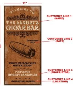 New βοΈ Bars Cigar Bar - CUSTOMIZABLE Large Vintage Wooden Bar Sign - 11 3/4" X 23 3/4" π 9 New βοΈ Bars Cigar Bar - CUSTOMIZABLE Large Vintage Wooden Bar Sign - 11 3/4" X 23 3/4" π -Outlet Bars Store cigar bar custom sign bpc 1 800x