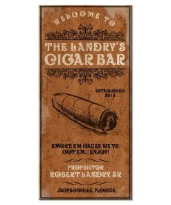 New ✔️ Bars Cigar Bar - CUSTOMIZABLE Large Vintage Wooden Bar Sign - 11 3/4" X 23 3/4" 😍