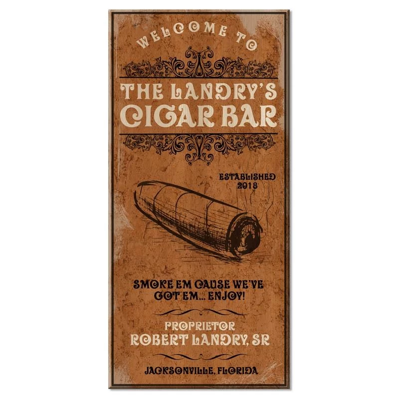 New βοΈ Bars Cigar Bar - CUSTOMIZABLE Large Vintage Wooden Bar Sign - 11 3/4" X 23 3/4" π 3 New βοΈ Bars Cigar Bar - CUSTOMIZABLE Large Vintage Wooden Bar Sign - 11 3/4" X 23 3/4" π