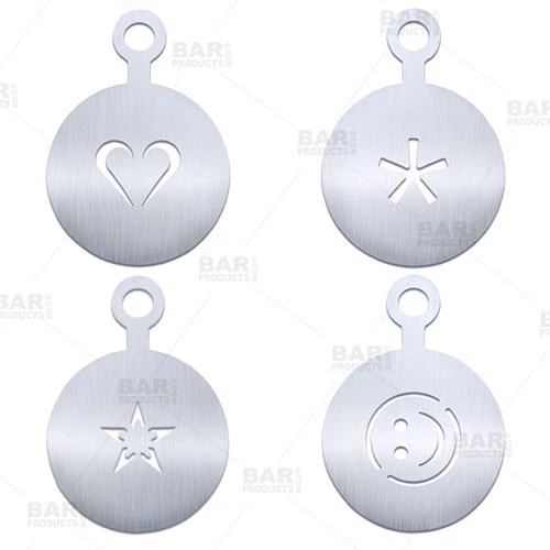 Outlet ✨ Bars BarConic® 4 Pack Stainless Steel Cocktail Stencils 🤩 3 Outlet ✨ Bars BarConic® 4 Pack Stainless Steel Cocktail Stencils 🤩