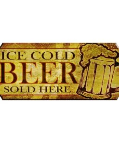 Coupon ⭐ Bars Ice Cold Beer - Wood Plaque Kolorcoat™ Bar Sign 🤩