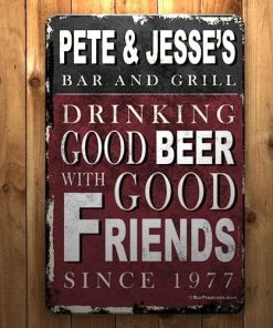 Outlet ⭐ Bars Vintage Metal Bar Sign - 12" X 18" - CUSTOMIZABLE Bar And Grill ⭐ -Outlet Bars Store custom metal bar sign vintage bar1 800x
