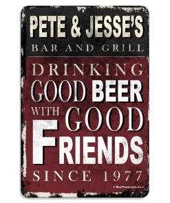 Outlet ⭐ Bars Vintage Metal Bar Sign - 12" X 18" - CUSTOMIZABLE Bar And Grill ⭐