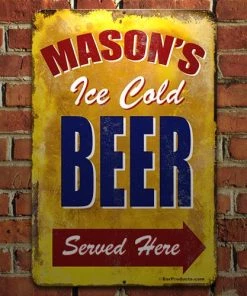 Cheap ⌛ Bars Vintage Metal Bar Sign - 12" X 18" - CUSTOMIZABLE Ice Cold Beer 🎁 -Outlet Bars Store custom metal bar sign vintage beer1 1 800x