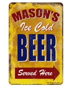 Cheap ⌛ Bars Vintage Metal Bar Sign - 12" X 18" - CUSTOMIZABLE Ice Cold Beer 🎁