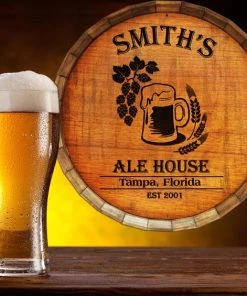 Outlet ✨ Bars Barrel Top Tavern Sign - Ale House ⭐ -Outlet Bars Store customizable barrel front ale house wall 800x