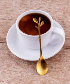 Top 10 🎁 Bars Demi Leaf Spoon (Stainless Steel Or Gold) 💯 -Outlet Bars Store demi leaf spoon gold scene1 800x