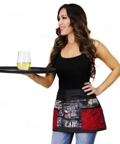 Cheapest 🔥 Bars Wine Pattern Designer Apron With 5 Compartments 👍 -Outlet Bars Store designer wine apron main 2 bpc 1 800x