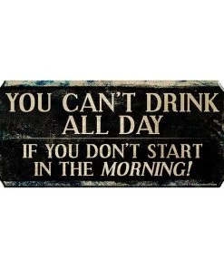 Budget ✨ Bars Drink All Day - Wood Plaque Kolorcoat™ Bar Sign ❤️