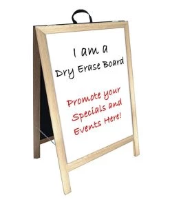 Flash Sale ⌛ Bars A-Frame Sidewalk Dry Erase Whiteboard – Double Sided - Natural Wood Frame 🤩