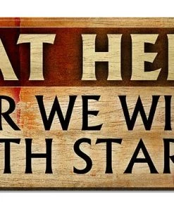 New 🛒 Bars Eat Here - Wood Plaque Kolorcoat™ Sign 😉