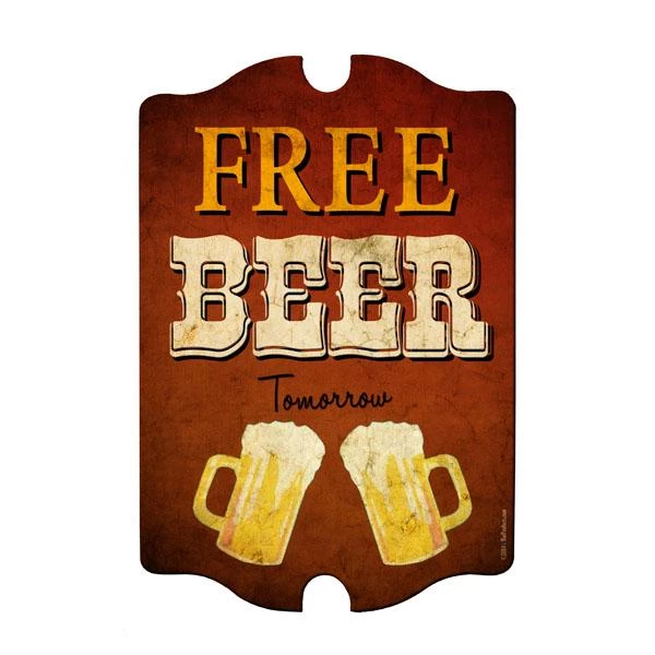 Outlet ๐ Bars Free Beer Tomorrow Wood Bar Sign ๐ 3 Outlet ๐ Bars Free Beer Tomorrow Wood Bar Sign ๐