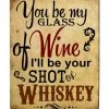 Buy 😍 Bars Glass Of Wine/Shot Of Whiskey Wood Plaque Bar Sign Tavern-shaped ⭐