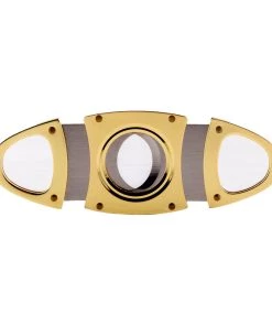 Hot Sale ⭐ Bars Gold Plated - Double Blade Guillotine Cigar Cutter 👏 -Outlet Bars Store gold cigar cutter 1 800x
