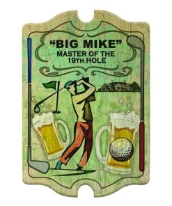 Flash Sale 🥰 Bars Customizable Wood Bar Sign - Tavern Shaped - Golf Theme 🔥